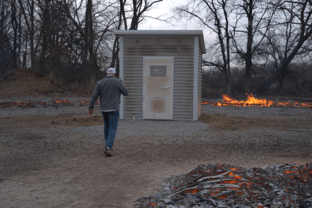 fire shelter test in progress